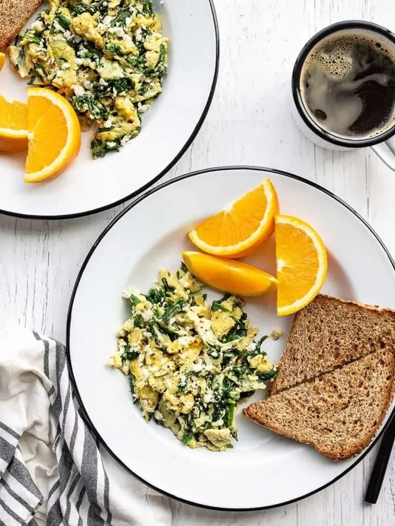 Scrambled Eggs with Spinach & Feta